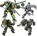 Transforming Mech Robot Building Blocks Set 4 Kinds of Destroy Warrior City Mecha Action Figure with Weapons Cool Creative Robots Toys Gift for Teens Boys 14+ (1448 PCS)