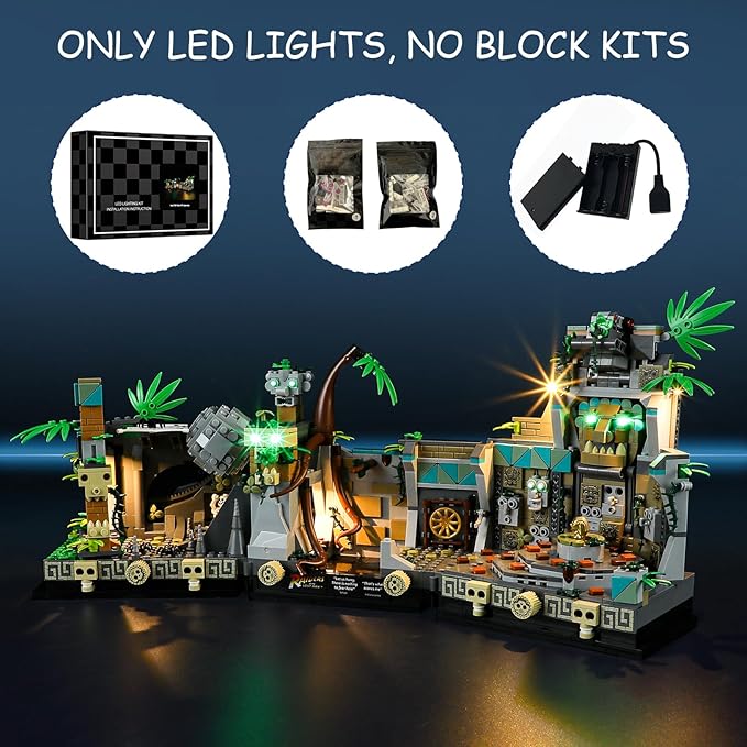 LED Light Kit for Lego 77015 Temple of The Golden Idol Set Compatible with Lego 77015 Building Blocks Model(Not Include Blocks Set)