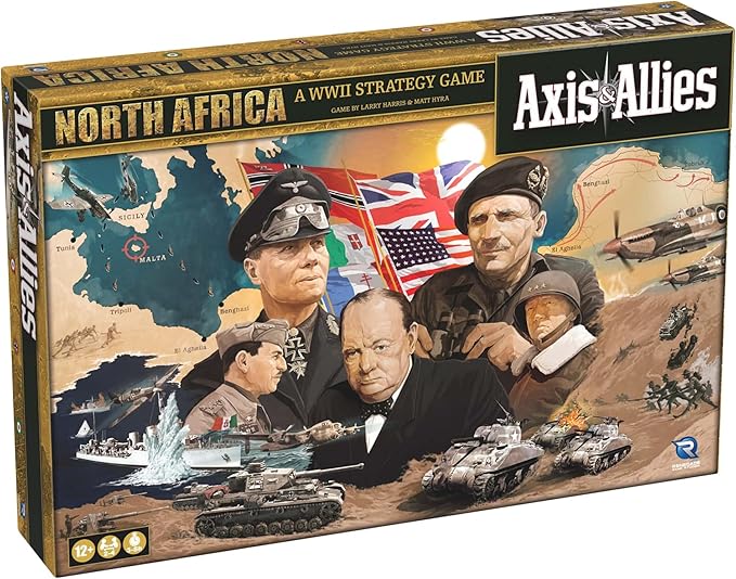 Renegade Game Studios Axis &amp Allies North Africa WWII Strategy Board Game with 250+ Miniatures - 2-4 Players