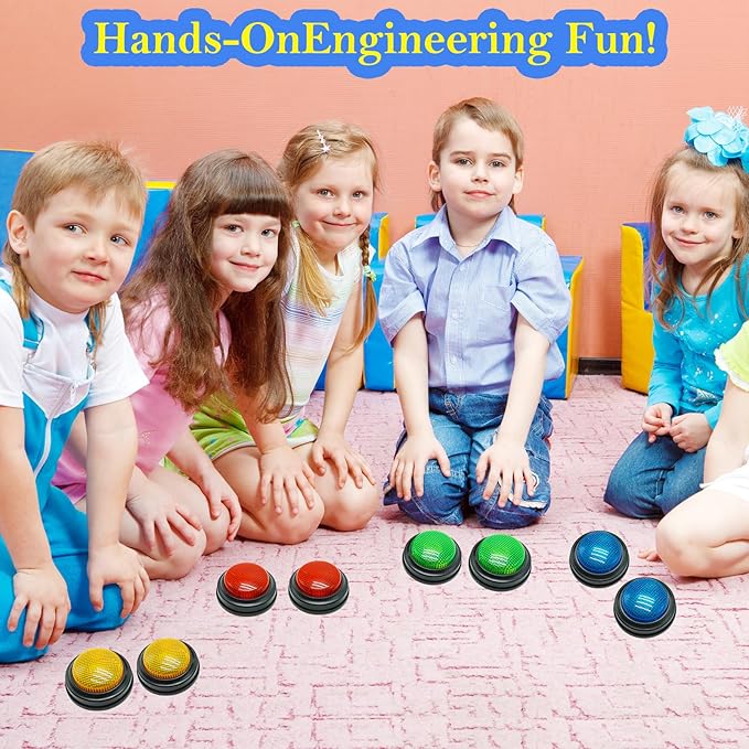8-Pack Buzzers for Trivia Games Answer Buzzers for Classroom Family Feud Jeopardy Buzzer Game Buzzers with Lights and Sound for Classroom