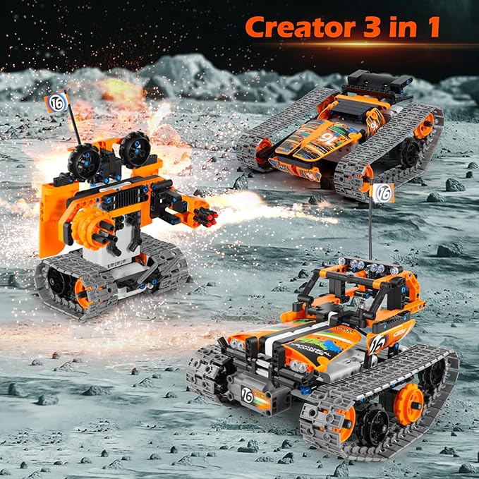 Building Toys STEM Robot Kit for Kids Ages 8-12 Remote Control Erector Sets Engineering Robotics Kits Educational Birthday Gift for Boys &amp Girls 5-7 9 10 11 13 14+ Year Old