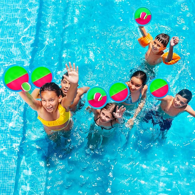 Ayeboovi Kids Toys Toss and Catch Ball Game 6 Paddles 3 Balls Outdoor Beach Pool Yard Games Toys for 3-12 Years Old Boys Girls Family Games Birthday Gift Easter Basket Stuffers for Kids