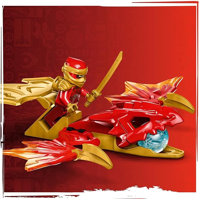 Lego Ninjago Kais Dragon Glider Ninja Set with Dragon Toy and Figures Including Kai Mini Figure with Mini Katana Small Gift for Boys and Girls from 6 Years 71801
