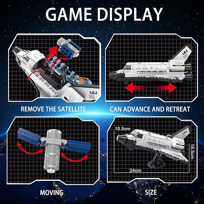 Space Shuttle Building Block SetsSpaceship Building Toy Model for Adults &amp BoysDesign Collection for Home or Office Decor(536PCS)