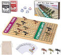 21 in Horse Race Board Game Racing Game Thickened Solid Wood with 11 Metal Horses 2 Cards &amp 4 Dice Horse Racing Game for 2-6 Players