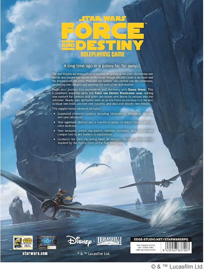 EDGE Studio Star Wars Force and Destiny Game Savage Spirits ExpansionRoleplaying Game Strategy Game for Adults and Kids Ages 10+2-8 Players Average Playtime 1 HourMade