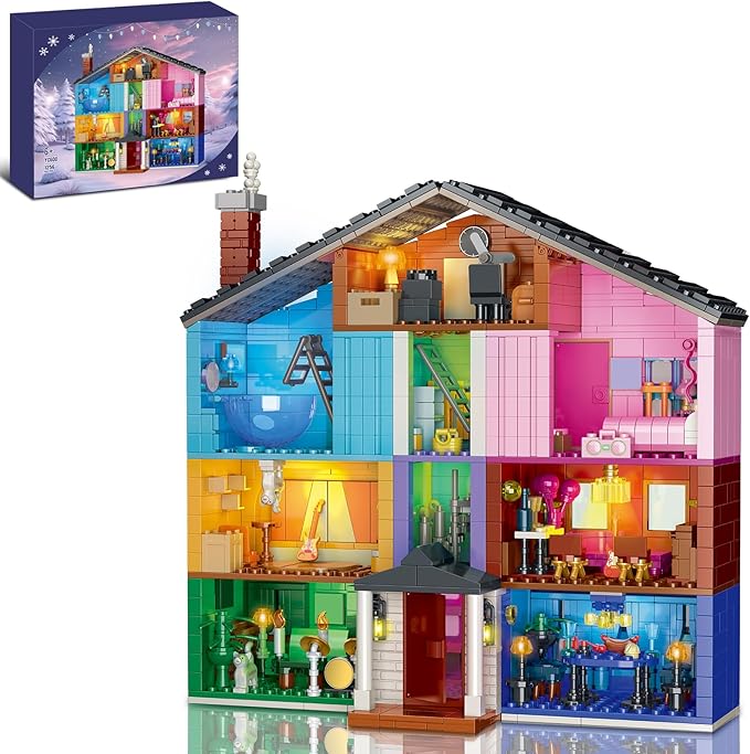 House Building Blocks Toys with Light Compatible with Lego Set Architecture Building Model for Adults Construction Educational Toy Christmas Birthday Gift for Girls Boys Kids 8-12 (1256 PCS)
