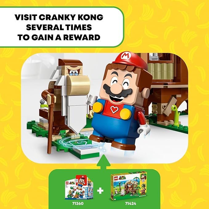 LEGO Super Mario Donkey Kong's Tree House Expansion Set - Building Toys for Boys &amp Girls Ages 8+ Years - Pretend Play Toy Figures &amp Playsets - Gifts for Kids - 71424