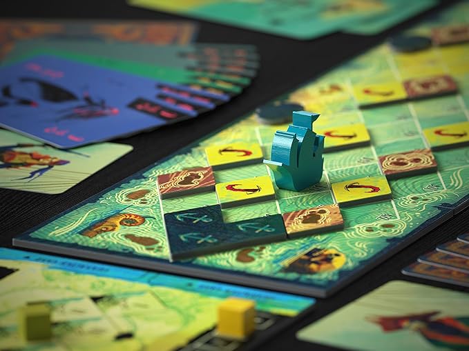 ALLPLAY Sail Cooperative Strategy 2 Player Board Game for Adults and Family - Unique Trick Taking Card Game - Communication Limits and Challenging Scenarios in Small Travel Size Box (5 x 5 x 2)