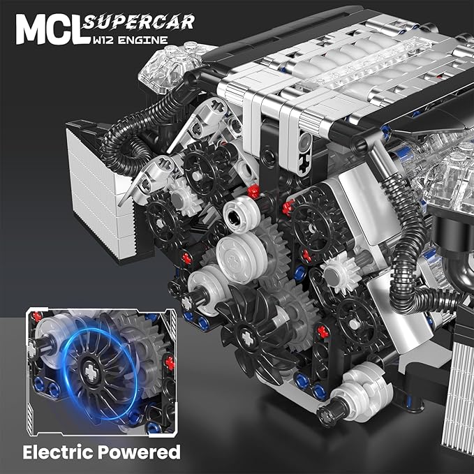 Mould King W12 Engine Toys Building Block Model Engine Kit for Adults V8 Engine Scale Model 10230 STEM DIY Building Kits That Works Blocks for Adults and Aged 14+ (871 Pieces)
