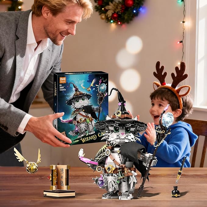 Cat Animal Building Set for Kids Collectible Magic Cat Model Toys Compatible with Lego Animal for Adults Creative Home Decor and Office Art Gifts Toys for Boys and Girls Aged 8+