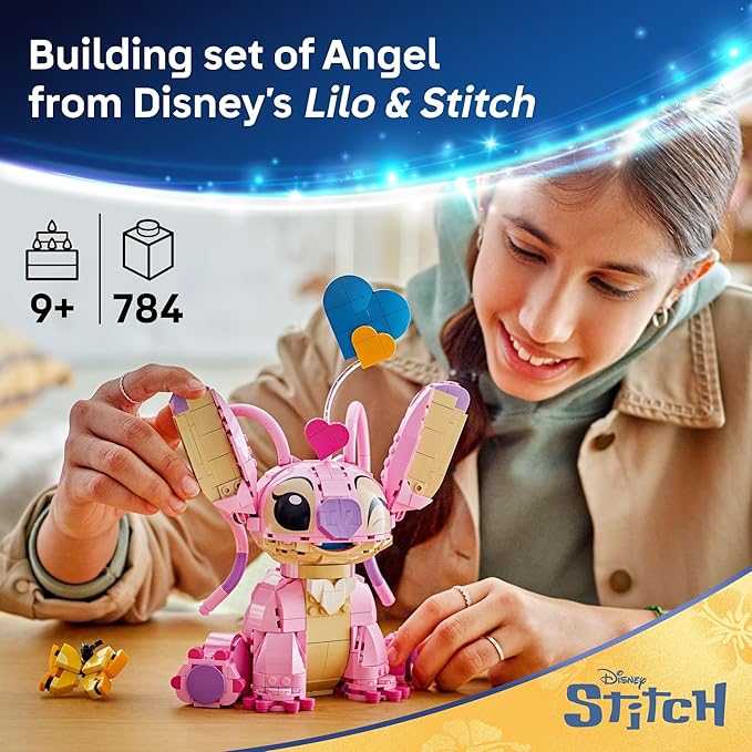 LEGO Disney Angel Lilo &amp Stitch Kids Toy - Room Decor and Building Set for Girls and Boys Ages 9+ - Birthday Gift Idea for Young Fans Who Love Stitch Stuff and Learning Toys - 43257