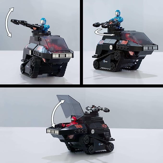 MEGA G.I. Joe Action Figures Building Toys Skystriker XP-14F vs. Cobra H.I.S.S. with 617 Pieces 4 Poseable Characters for Collectors