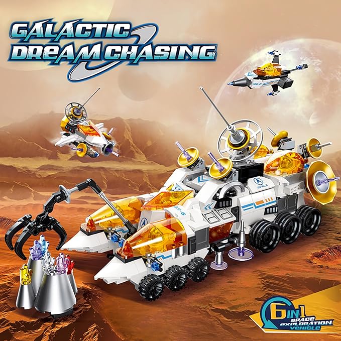 6-Pack Spaceship Building Set for Kids 4+ Years ChristmasBirthday Construction Toy Gift.