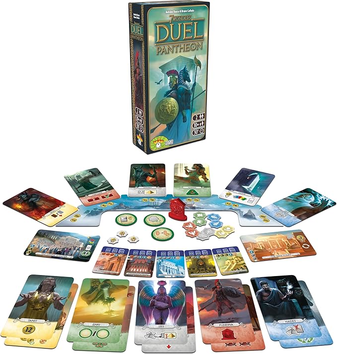 Asmodee 7 Wonders Duel Pantheon Board Game Expansion - Intense Two-Player Battles in the Ancient World Strategy Game for Kids and Adults Ages 10+ 2 Players 30 Minute Playtime