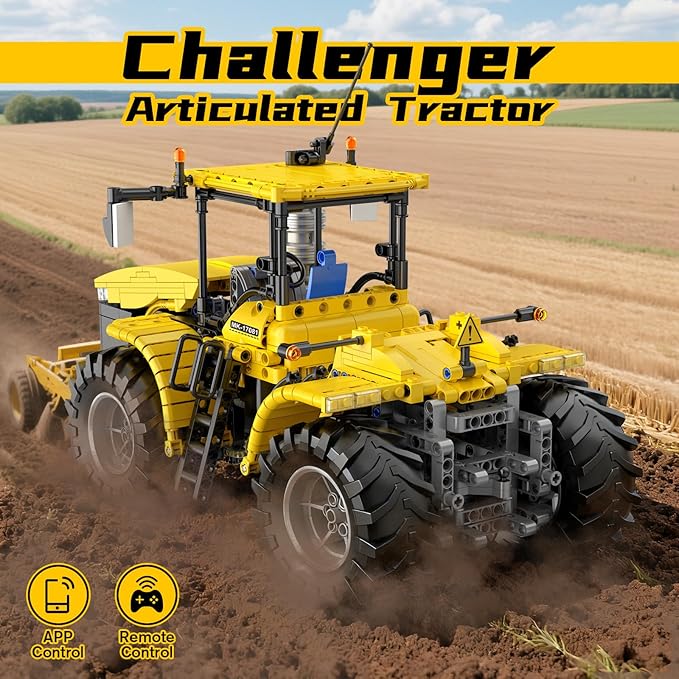 Mould King 17081 RC Technik City Tractor Building Sets MOC Semi Construction Vehicles Farm Sets for Adults 1401 Pieces Remote Control Tractor Model Set for Adult/Collections Enthusiasts
