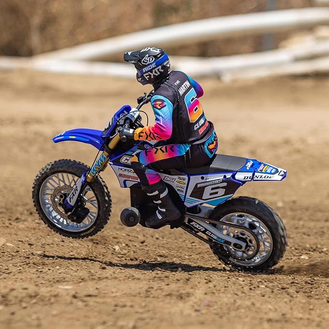 Losi RC Motorcycle Promoto-MX 1/4 Motorcycle Ready-to-Run Battery and Charger Not Included ClubMX LOS06000T2 Blue