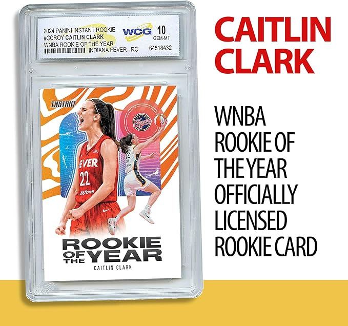 Panini 2024 Caitlin Clark Rookie of the Year RC #CCROY - Certified GEM Mint 10 Trading Card