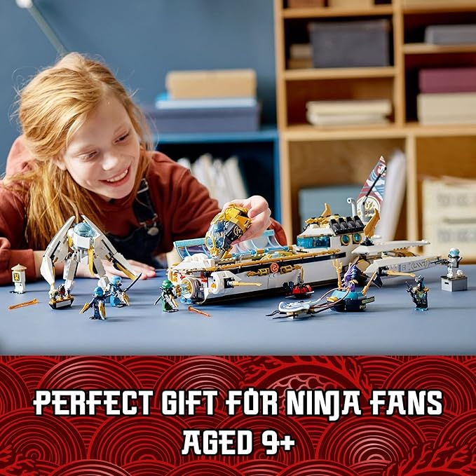 LEGO NINJAGO Hydro Bounty Building Set 71756 Submarine Toy with Kai and NYA Minifigures Ninja Toys Gifts Presents for Kids Boys Girls Age 9 Plus Years Old