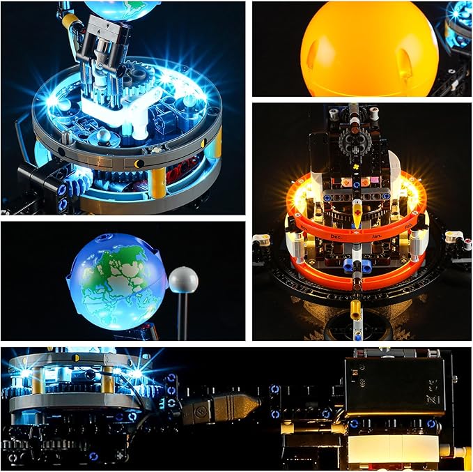 YEABRICKS LED Light for 42179 Technic Planet Earth and Moon in Orbit Building Blocks Model (Building Set NOT Included)