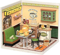 Rolife Super Creator DIY Miniature Plastic House Building Set Playset with LED Suitable for Mini Figures Construction Toys Diorama Kit Gifts for Teens Adults (Hong Kong Bites Cafe)