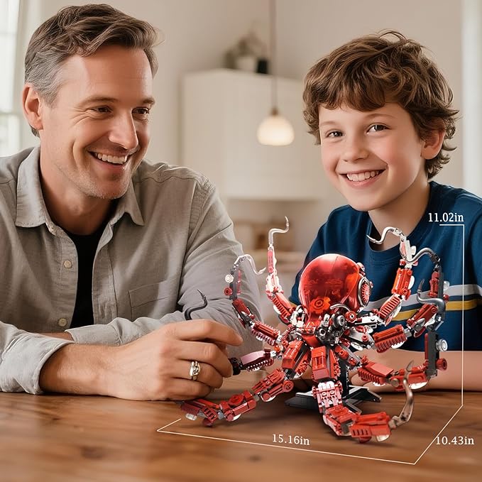 Ideas Mechanical Octopus Building Sets for AdultCompatible with Lego Ocean Animal Collection Toy Home or Office Decor for Adults STEM Building Gift for Teens Boys &amp Girls 8-16 （882pcs）