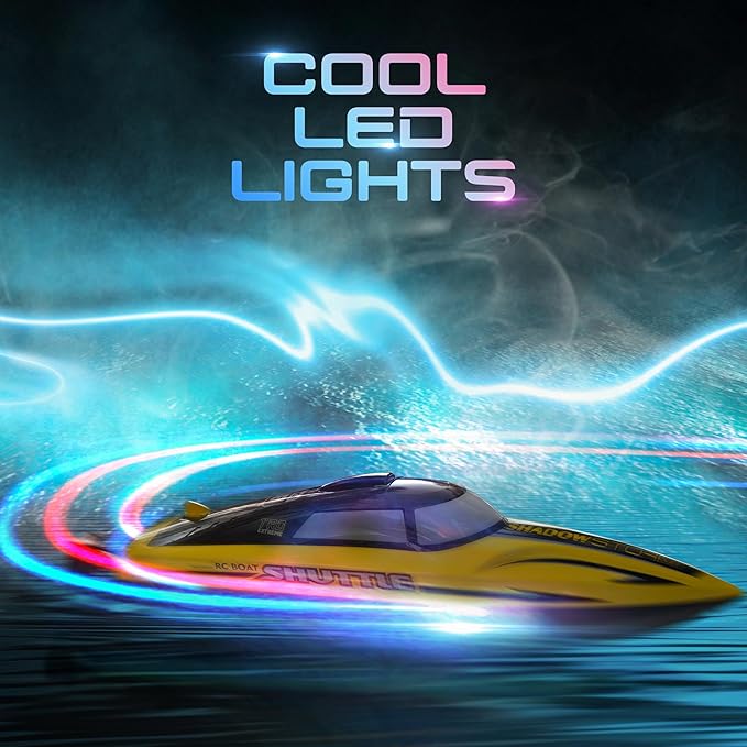 BEZGAR RC Boat - 32+ KPH Fast Remote Control Boat for Pool Lake &amp Salt Water 2.4GHz Speed Boats for Adults &amp Kids Summer Water Beach Toys Birthday Gifts for Boys &amp Girls Age 8-12 Years
