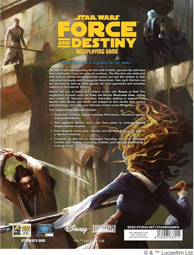 Star Wars Force and Destiny Game Knights of Fate Expansion Roleplaying Game Strategy Game for Adults and Kids Ages 10+ 2-8 Players Average Playtime 1 Hour Made by Edge Studio