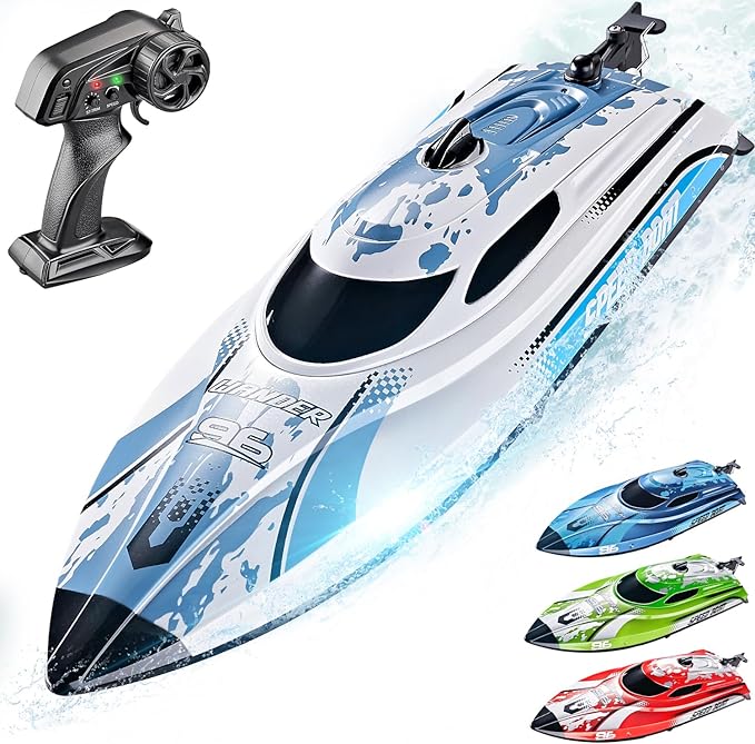 BEZGAR RC Boat 12 inch Remote Control Boat for Kids and Adults 25 KPH Fast RC Speed Boats with 700mAh Battery Ideal Waterproof Toy Boats for Lakes &amp Pools - TX126 White