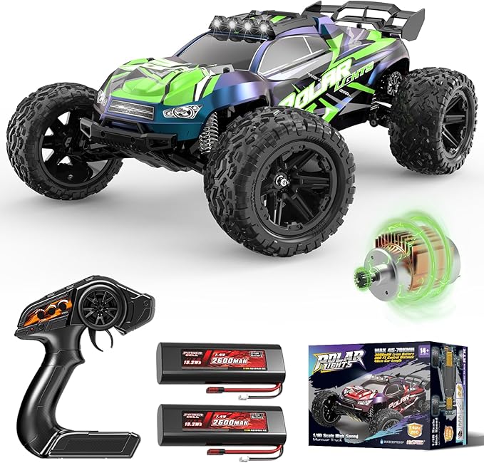 1:10 Big Rc Cars 18-InchFast Remote Control Car Trucks45+KM/H RC Off-Road Electric Truck Includes 2 Rechargeable 2600mAh Batteries Rc Cars for Adults &amp Boys