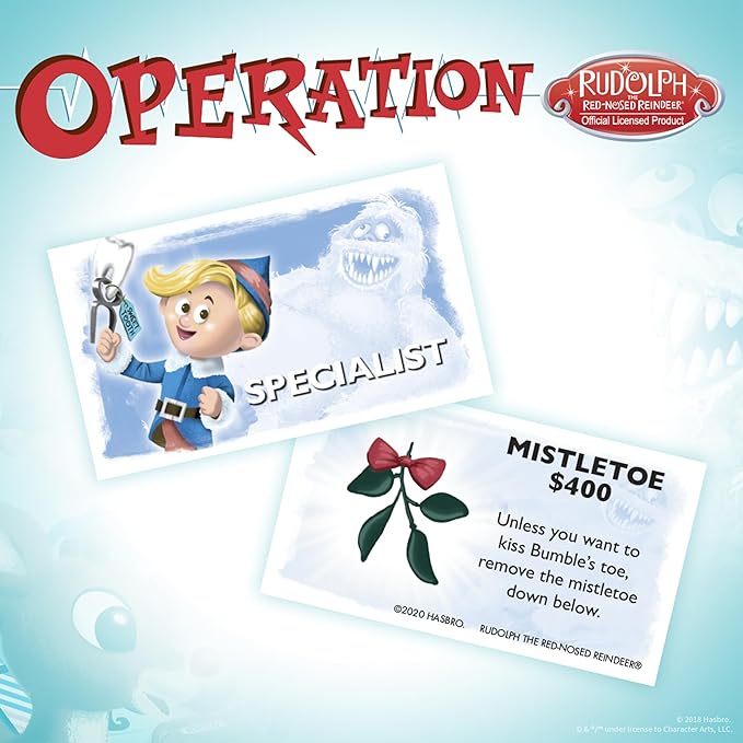 Operation Rudolph The Red Nosed Reindeer | Classic Electronic Board Game | Featuring Bumble The Abominable Snow Monster | Island of Misfit Toys from The Claymation Film