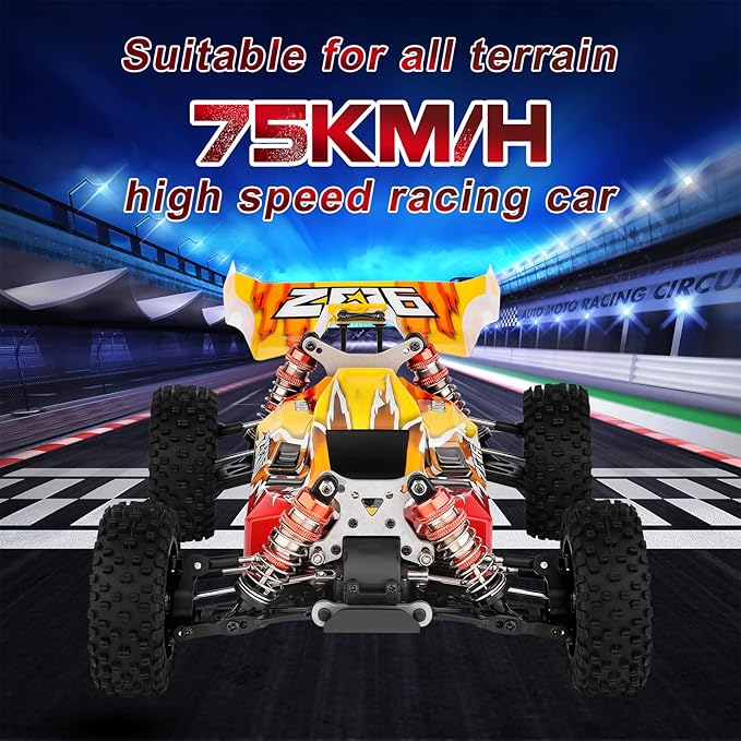 GoolRC WLtoys 144010 Brushless RC Cars for Adults 1:14 Scale Remote Control Car High Speed Racing RC Buggy 2.4GHz RC Drift Car with Metal Chassis