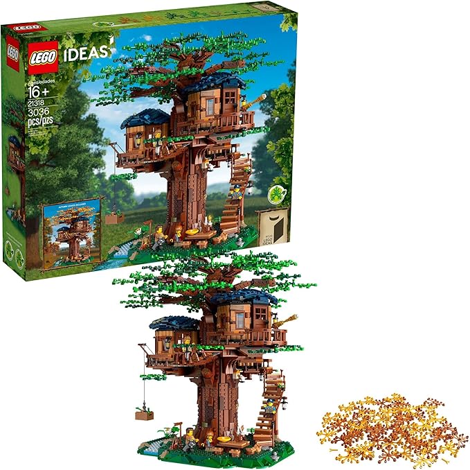 LEGO Ideas Tree House 21318 Model Construction Set for 16 Plus Year Olds with 3 Cabins Interchangeable Leaves Minifigures and a Bird Figure