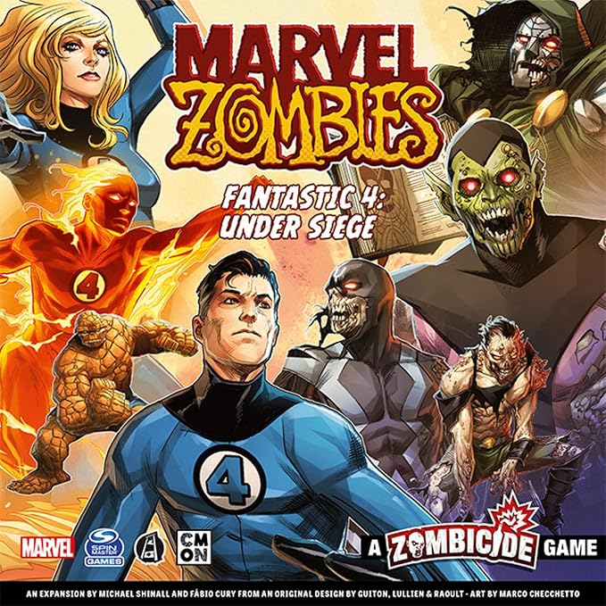 Marvel Zombies: A Zombicide Game - Fantastic 4: Under Siege - Defend or Corrupt Marvel's First Family in the Apocalypse! Cooperative Strategy Game Ages 14+ 1-6 Players 90 Min Playtime Made by CMON