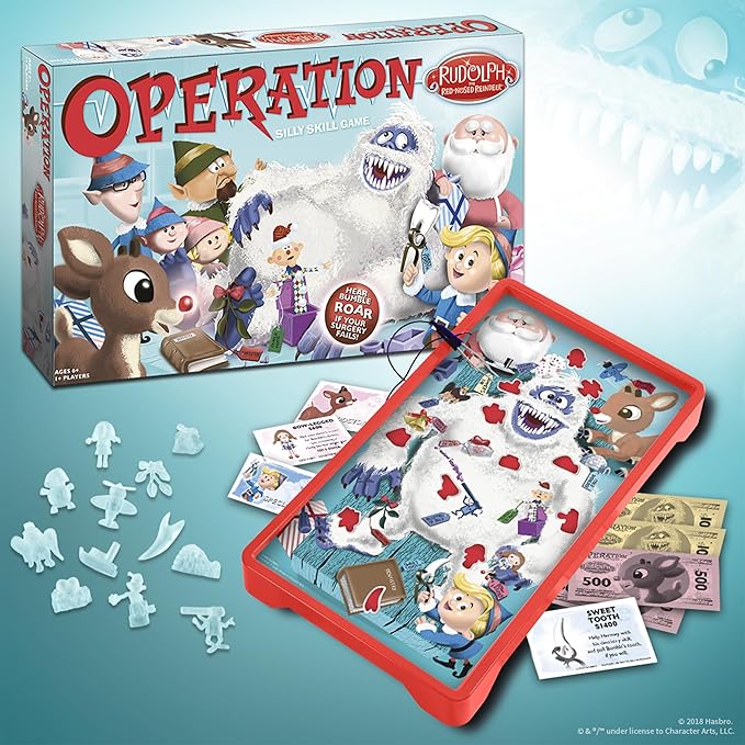 Operation Rudolph The Red Nosed Reindeer | Classic Electronic Board Game | Featuring Bumble The Abominable Snow Monster | Island of Misfit Toys from The Claymation Film