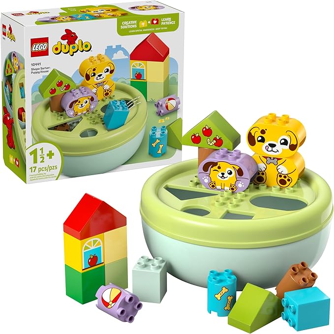 LEGO DUPLO My First Shape Sorter: Puppy House Sensory Toy for Toddlers - Montessori Shape Sorting &amp Learning Play Set for Boys &amp Girls Ages 1.5+ - Educational Gift Idea for Birthdays - 10441