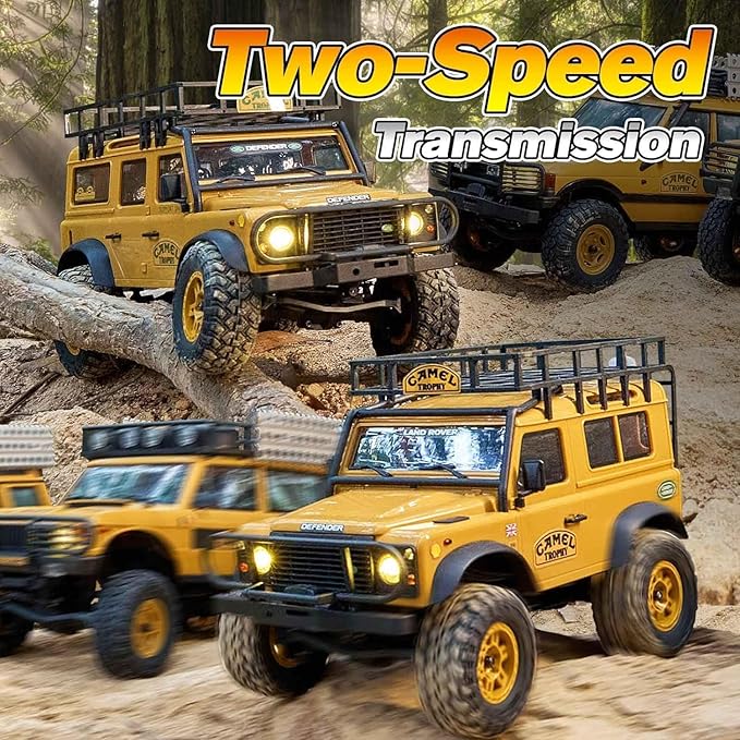 BEEZRC FMS 1/24 RC Crawler RTR FCX24M Land Rover Family Camel Trophy Edition Licensed RC Model 4WD RC Rock Truck 2.4Ghz Hobby Grade RC Car Model Mini Off Road Vehicle with Battery (Range Rover)