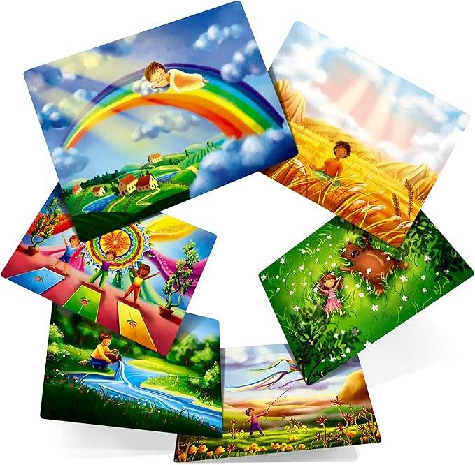Mindful Land Mindfulness Cards - Positive Affirmations for Kids' Stress Reduction - Meditation Cards Calming Therapy Tool - Daily Mindfulness for Kids' Development