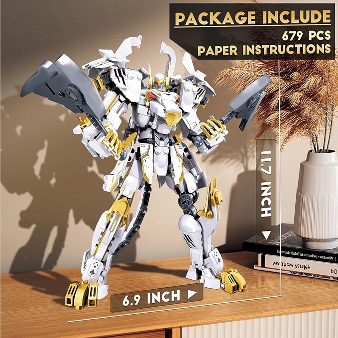 Sluban Mech Building Set Robot Building Toys for Adults Destroy Warrior Action Figure Building Kit Compatible with Lego Mech Sets 679PCS