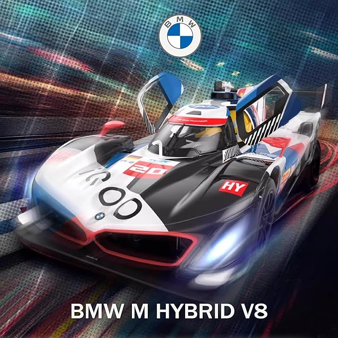 Voltz Toys 1/14 Scale Le Mans RC Car Licensed Le Mans Series Remote Control Toy Car Model for Kids and Adults with Open Doors and Lights Gift for Kids and Adult (BMW M Hybrid V8 LMDH)