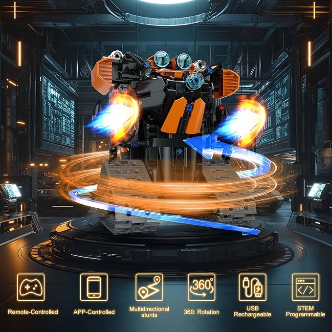 STEM Building Toys for Kids 6-14 5in1 STEM Robot Building Kit for Kid Remote &amp APP Controlled Tank Bulldozer Robot Building Blocks Set Birthday Xmas Gifts Ideas for Boys Girls (689PCS)