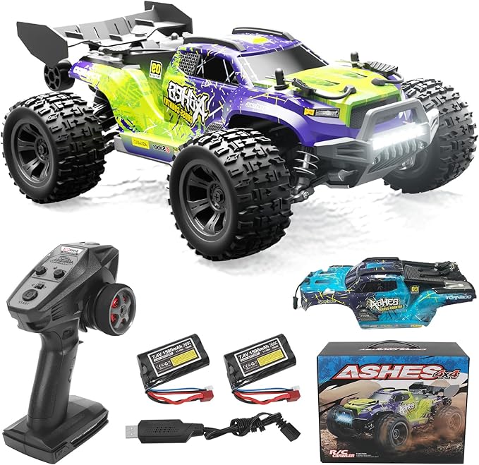1:18 Scale 4WD High-Speed RC Car 25 MPH Off-Road Remote Control Truck for Adults &amp Teens - All Terrain Electric Vehicle with 2 Rechargeable Batteries &amp 2.4GHz - Gift Idea (1:18 Scale)