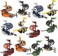 Forest &amp Twelfth Building Block Pirate Ship Toy Set Toy Building Sets for Boys and Girls Fun Build a Boat Set to Promote Creative Thinking Great as Pirate Party Favors Birthday Gifts (Set of 12