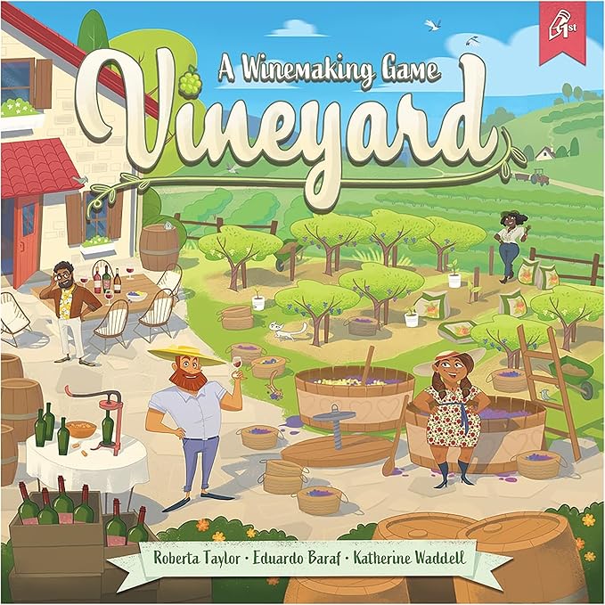 Pencil First Games: Vineyard - A Wine-Making Board Game Worker Placement Push Your Luck Upgrade-As-You-Play Card Management Ages 13+ 1-4 Players