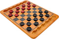 WE Games Solid Wood Checkers Board Game – 14.5-Inch Vintage Checkers Set with Inset Grooves &amp 24 Red &amp Black Board Game Pieces – Fun Family Table Game