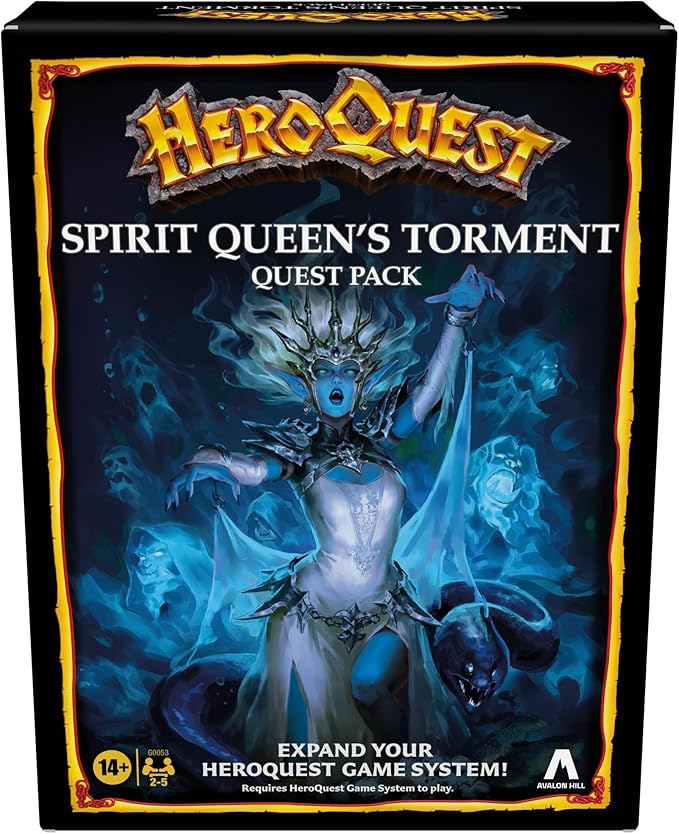 Avalon Hill HeroQuest Spirit Queen's Torment Quest Pack Requires HeroQuest Game System to Play Dungeon Crawler Games Ages 14+ 2-5 Players Strategy Games