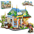 Flower Café House Building Set with LED 1520 PCS Botanical Coffee Architecture with Openable Design Floral Bakery Construction Model for Home Decor Gift for Adults Women Teens Girl Boy 12+