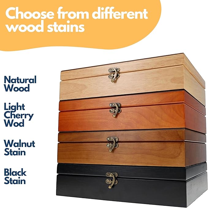 WE Games Custom Color Image Engraved Wooden Treasure Box with Lid &amp Brass Latch - Walnut Finish
