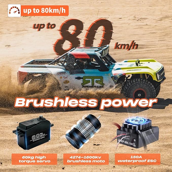 BEEZRC FMS 1/7 Ford Bronco RTR EB RC Short Course Truck Fast 80km/h High Speed RC Off-Road Brushless 4x4 RC Truck RC Car Hobby RC Waterproof Remote Control Car for Adults RS Racing Livery 2025
