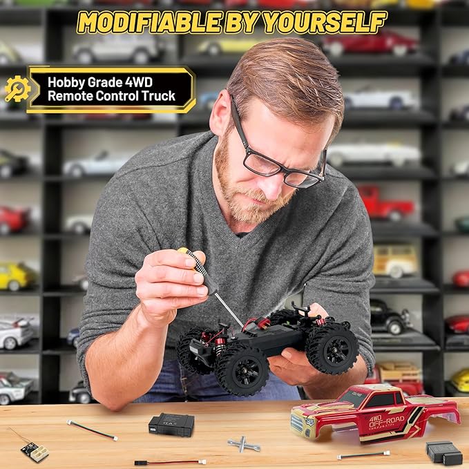 JT20W-V2 1/20 Scale 4WD Brushless RC Car for Adults45KPH High Speed Hobby RC Truck4x4 Waterproof Off-Road Remote Control Electric VehicleAll Terrain RTR Fast Buggy with 2 Lipo Batteries